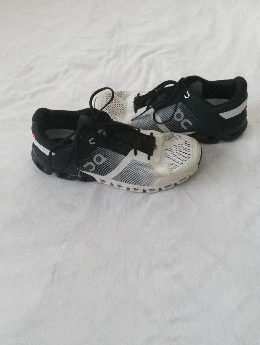 On Running Men's Black and White Mesh Sneakers